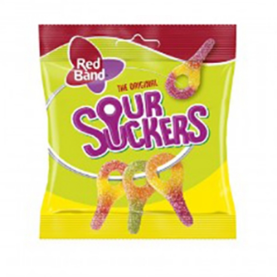 Picture of Bags Red Band Sour Suckers 100g x24